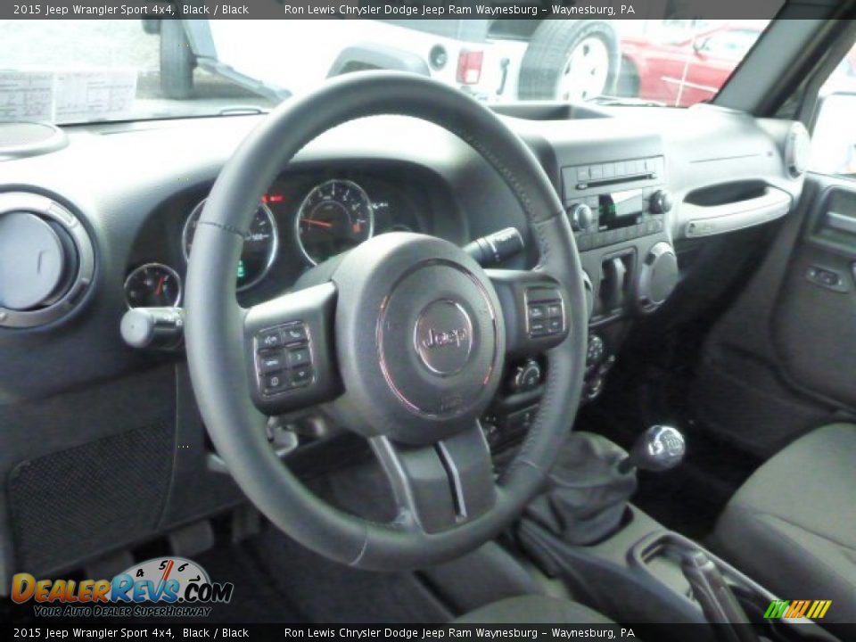2015 Jeep Wrangler Sport 4x4 Black / Black Photo #12