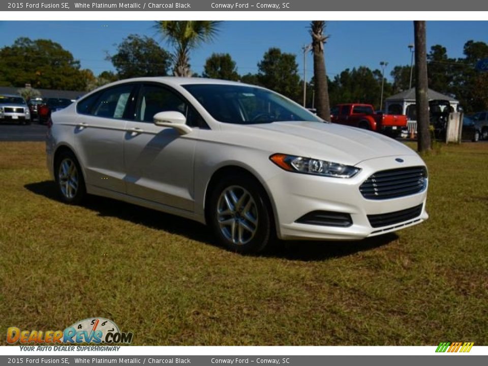 2015 Ford Fusion SE White Platinum Metallic / Charcoal Black Photo #3
