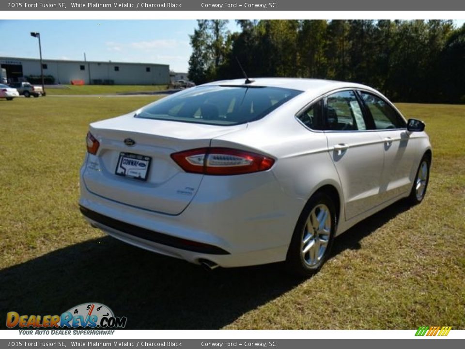 2015 Ford Fusion SE White Platinum Metallic / Charcoal Black Photo #5