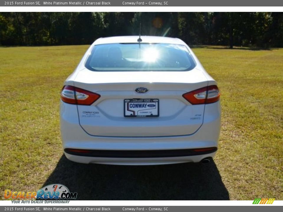 2015 Ford Fusion SE White Platinum Metallic / Charcoal Black Photo #6