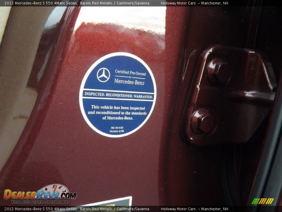 2013 Mercedes-Benz S 550 4Matic Sedan Barolo Red Metallic / Cashmere/Savanna Photo #10
