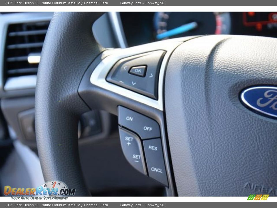 2015 Ford Fusion SE White Platinum Metallic / Charcoal Black Photo #25