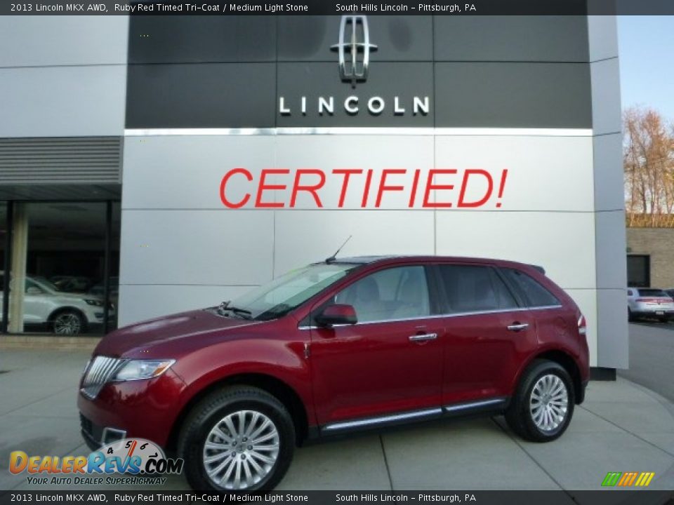 2013 Lincoln MKX AWD Ruby Red Tinted Tri-Coat / Medium Light Stone Photo #1