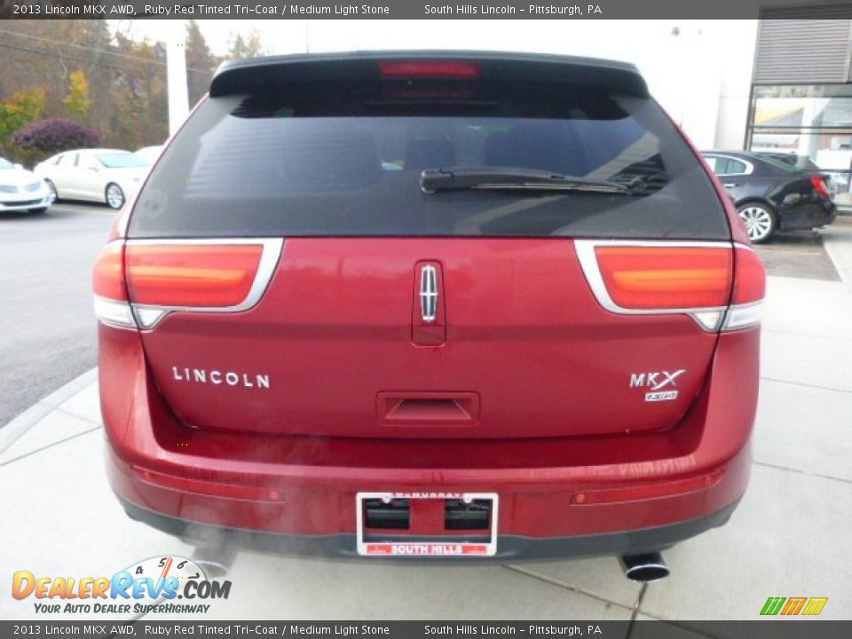 2013 Lincoln MKX AWD Ruby Red Tinted Tri-Coat / Medium Light Stone Photo #4