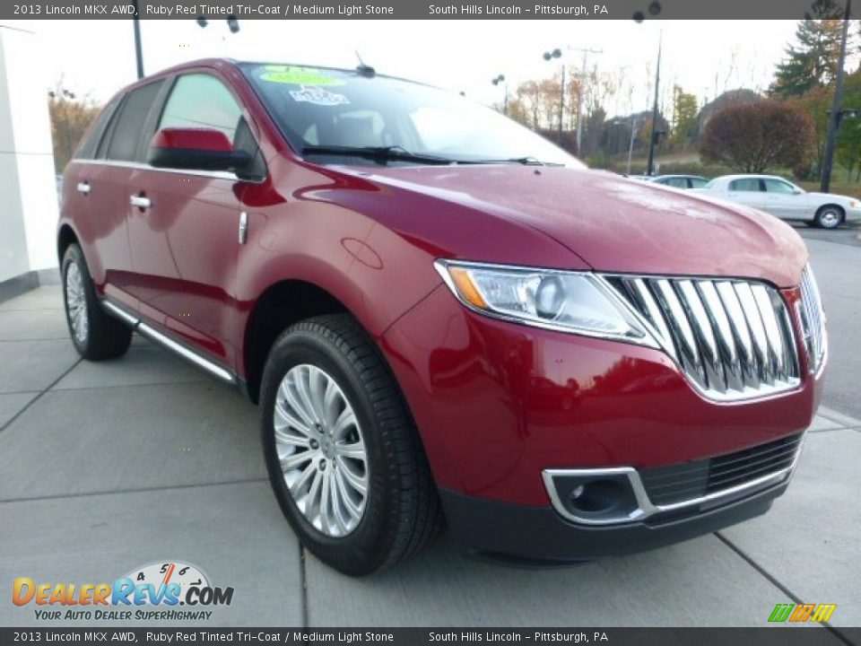 2013 Lincoln MKX AWD Ruby Red Tinted Tri-Coat / Medium Light Stone Photo #7