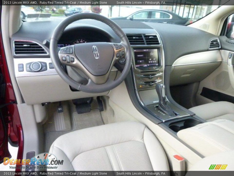 2013 Lincoln MKX AWD Ruby Red Tinted Tri-Coat / Medium Light Stone Photo #17
