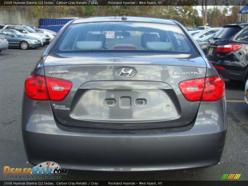 2008 Hyundai Elantra GLS Sedan Carbon Gray Metallic / Gray Photo #5