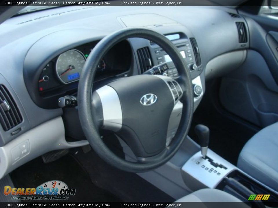 2008 Hyundai Elantra GLS Sedan Carbon Gray Metallic / Gray Photo #9
