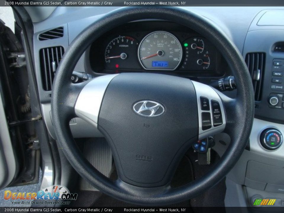 2008 Hyundai Elantra GLS Sedan Carbon Gray Metallic / Gray Photo #14