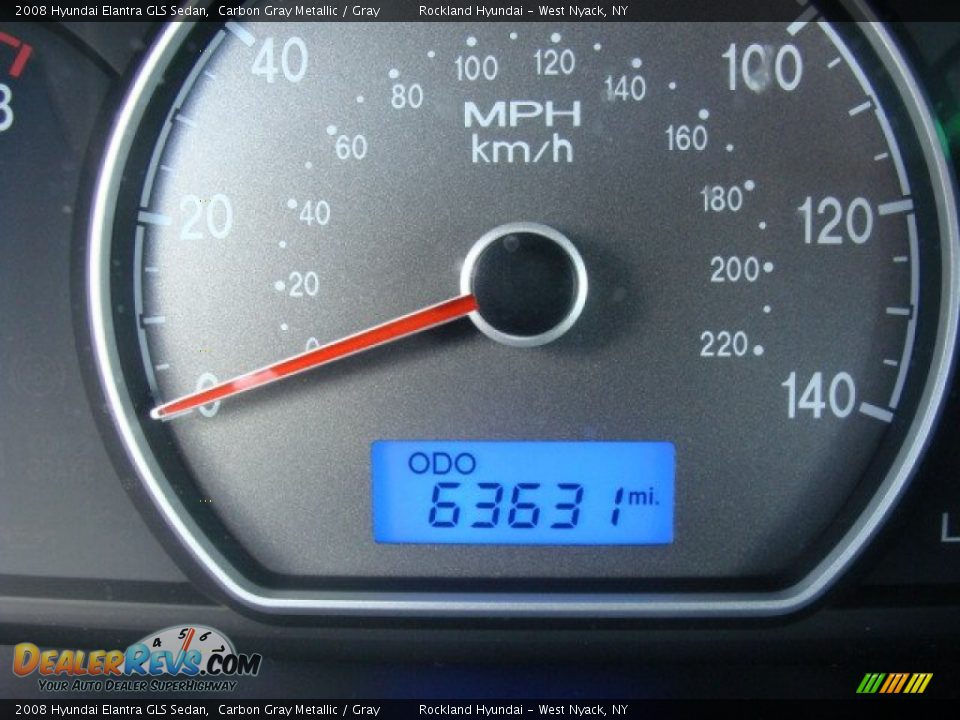 2008 Hyundai Elantra GLS Sedan Carbon Gray Metallic / Gray Photo #16
