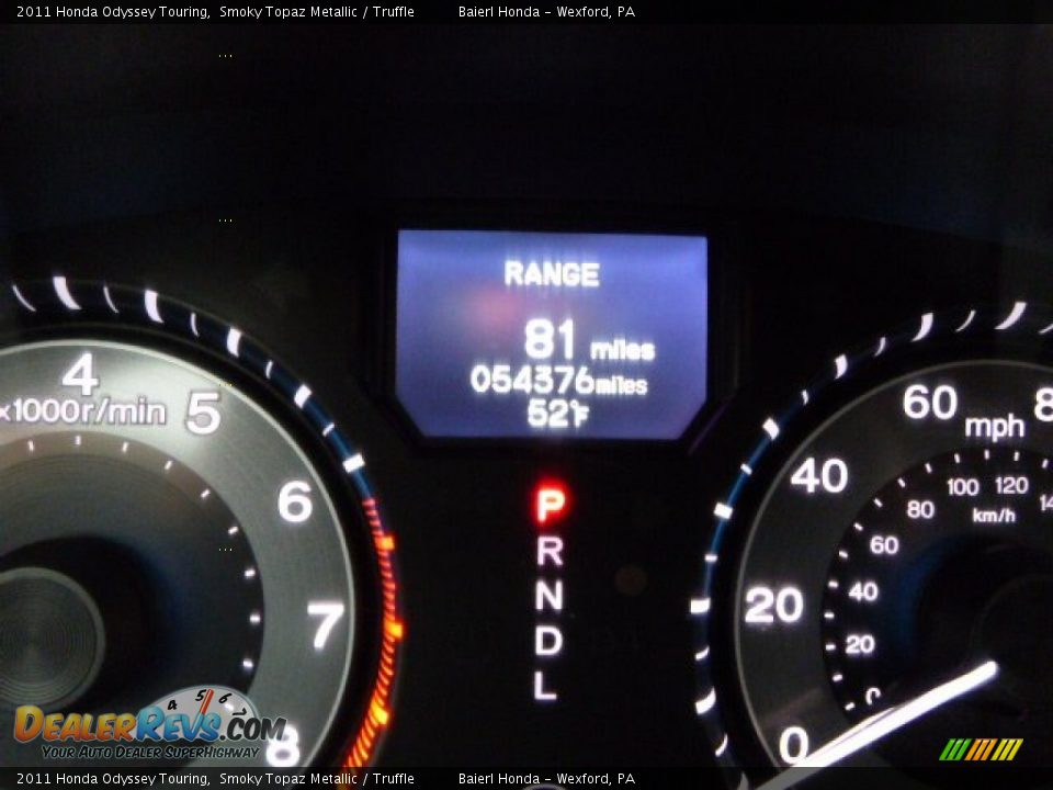 2011 Honda Odyssey Touring Smoky Topaz Metallic / Truffle Photo #24