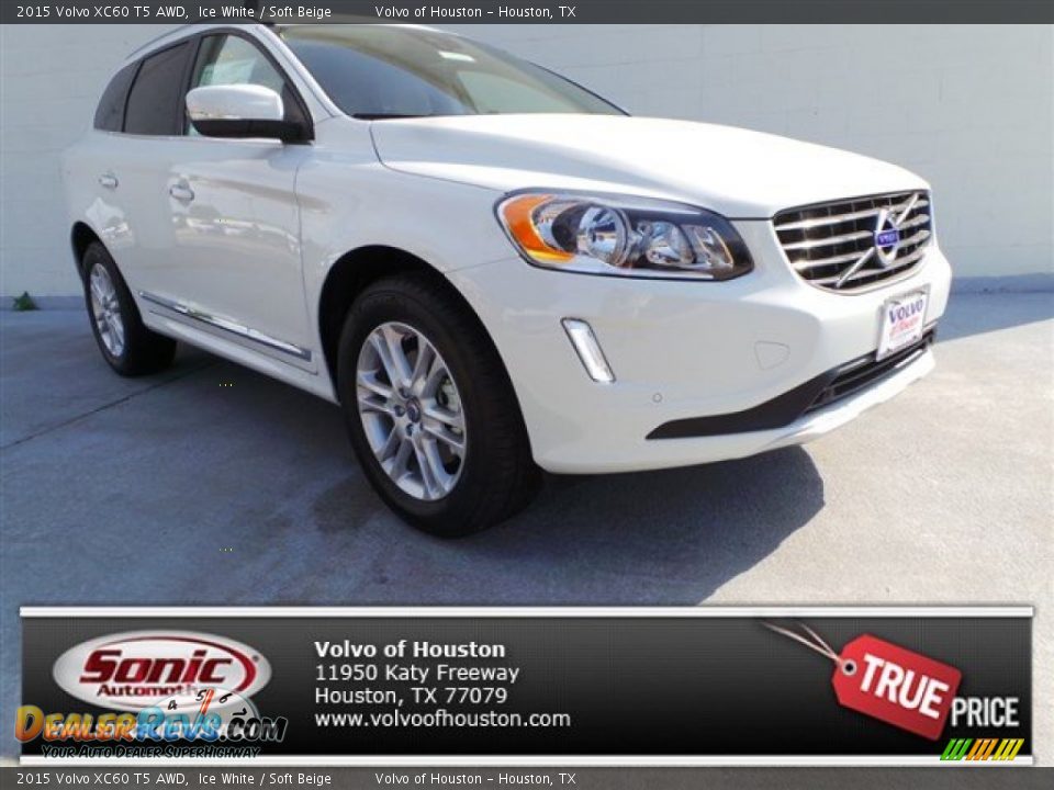 2015 Volvo XC60 T5 AWD Ice White / Soft Beige Photo #1