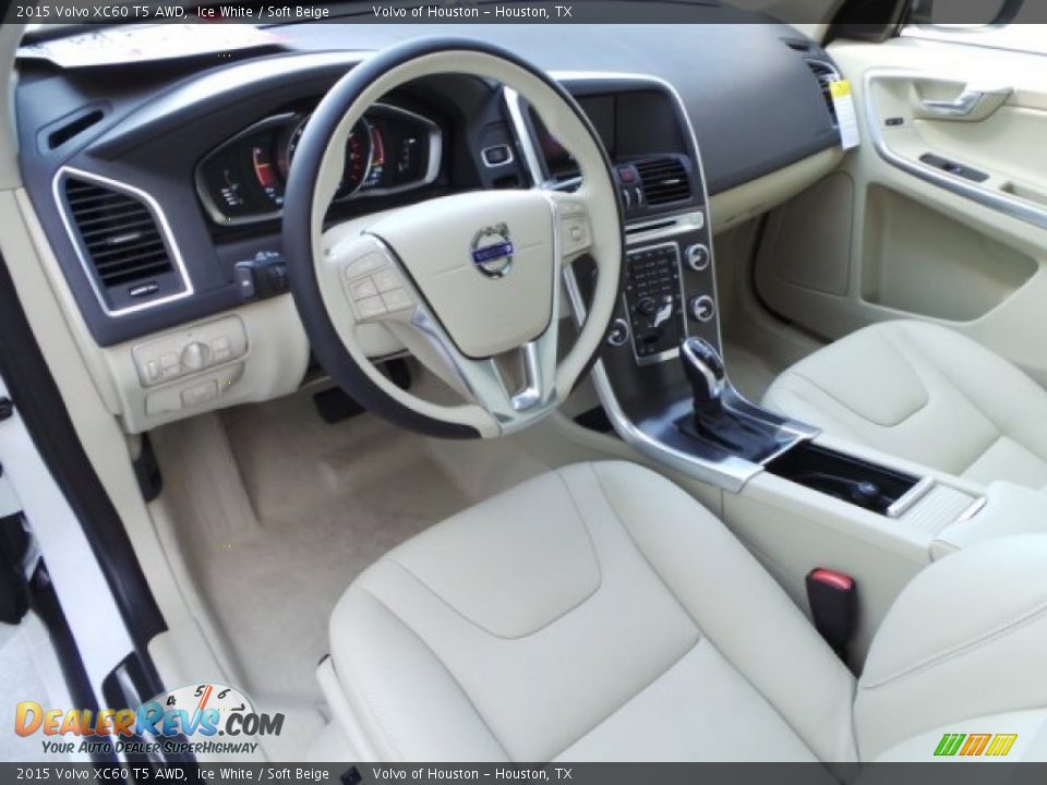 2015 Volvo XC60 T5 AWD Ice White / Soft Beige Photo #10