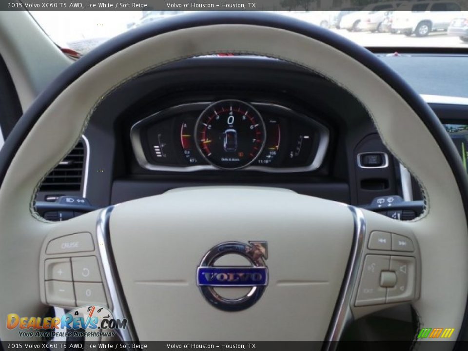 2015 Volvo XC60 T5 AWD Ice White / Soft Beige Photo #21