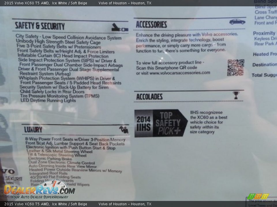 2015 Volvo XC60 T5 AWD Ice White / Soft Beige Photo #34