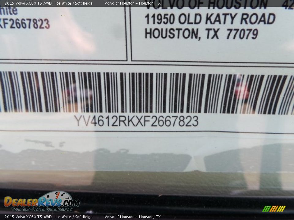 2015 Volvo XC60 T5 AWD Ice White / Soft Beige Photo #35