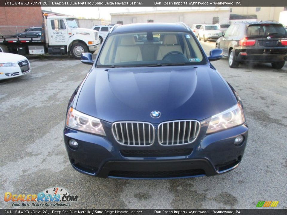 2011 BMW X3 xDrive 28i Deep Sea Blue Metallic / Sand Beige Nevada Leather Photo #11