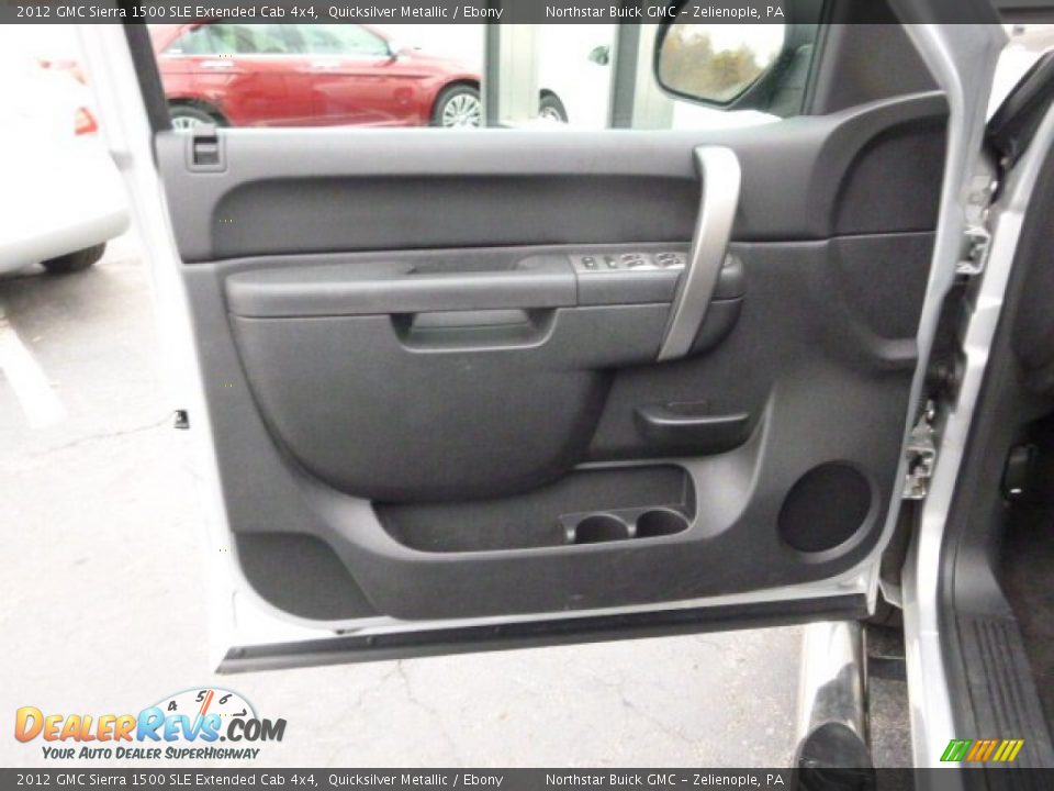 2012 GMC Sierra 1500 SLE Extended Cab 4x4 Quicksilver Metallic / Ebony Photo #14
