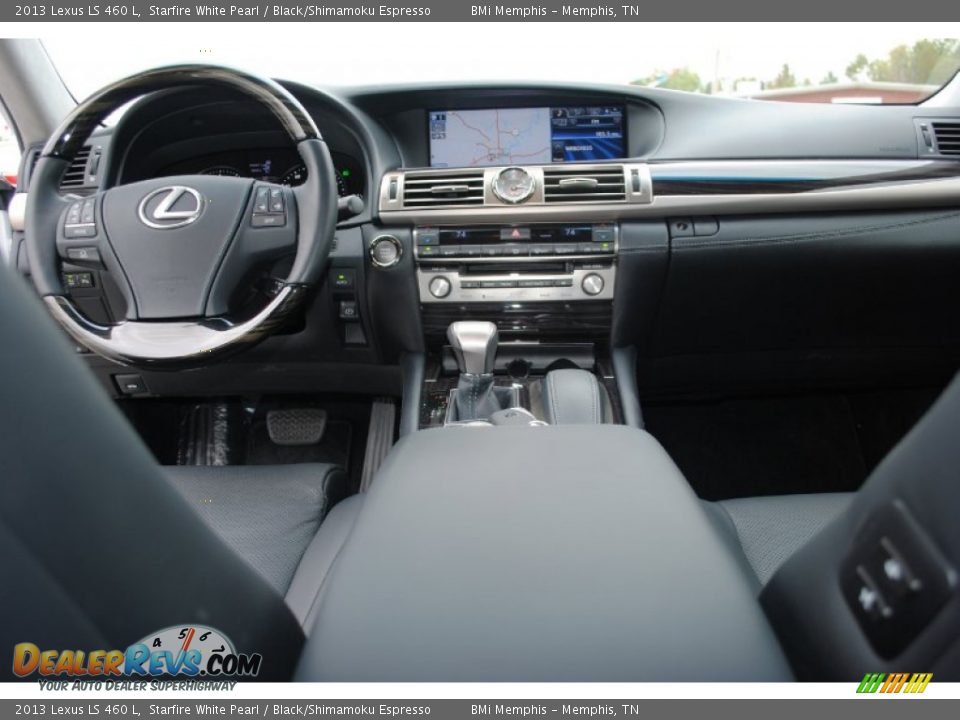 2013 Lexus LS 460 L Starfire White Pearl / Black/Shimamoku Espresso Photo #13