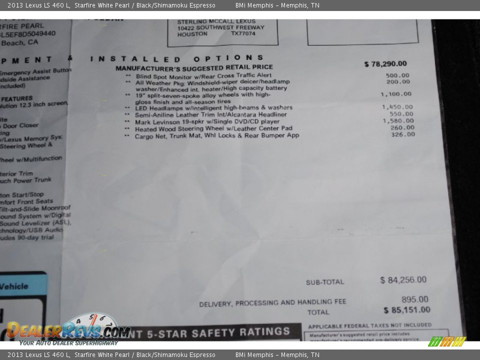 2013 Lexus LS 460 L Starfire White Pearl / Black/Shimamoku Espresso Photo #29