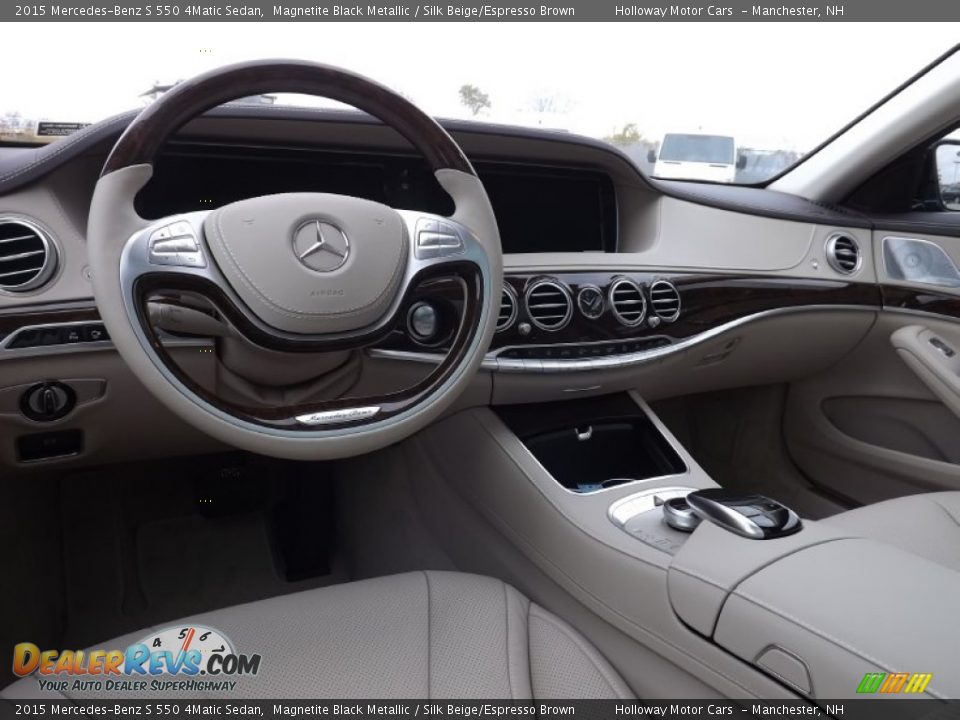 2015 Mercedes-Benz S 550 4Matic Sedan Magnetite Black Metallic / Silk Beige/Espresso Brown Photo #7