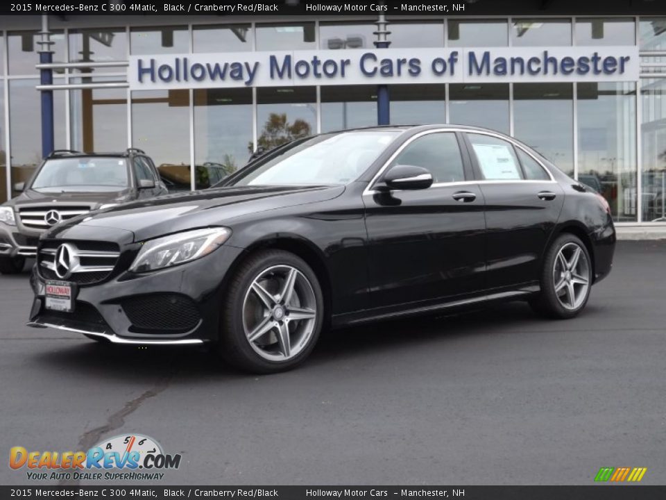 2015 Mercedes-Benz C 300 4Matic Black / Cranberry Red/Black Photo #1