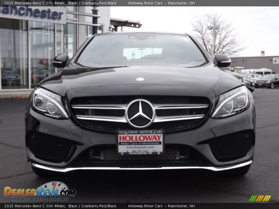 2015 Mercedes-Benz C 300 4Matic Black / Cranberry Red/Black Photo #2