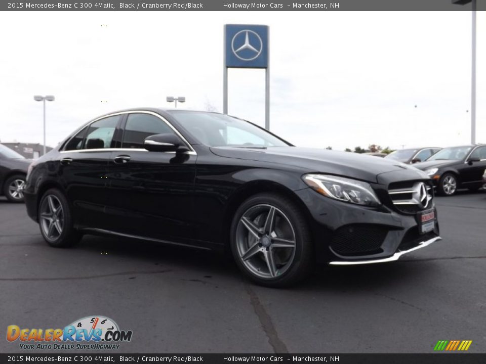 2015 Mercedes-Benz C 300 4Matic Black / Cranberry Red/Black Photo #3