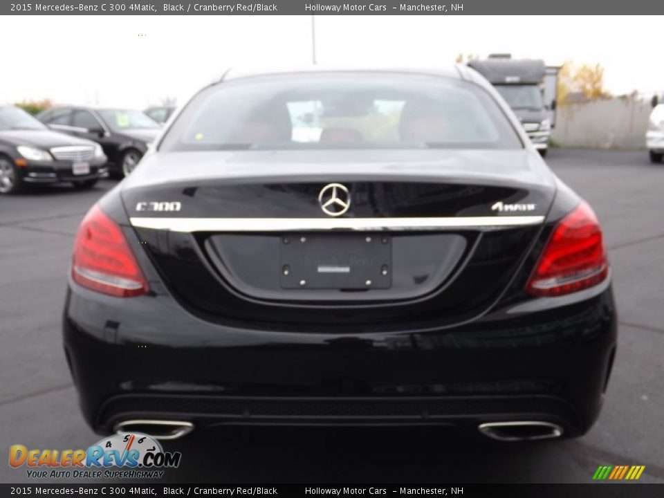 2015 Mercedes-Benz C 300 4Matic Black / Cranberry Red/Black Photo #4
