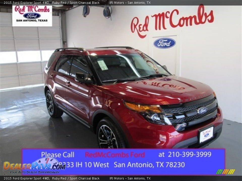 2015 Ford Explorer Sport 4WD Ruby Red / Sport Charcoal Black Photo #1