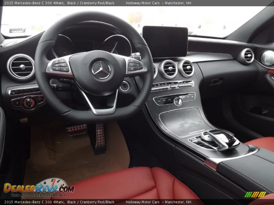 2015 Mercedes-Benz C 300 4Matic Black / Cranberry Red/Black Photo #7