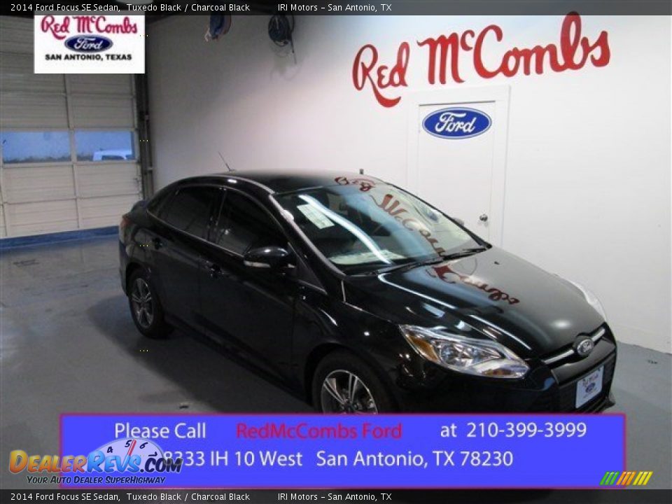 2014 Ford Focus SE Sedan Tuxedo Black / Charcoal Black Photo #1