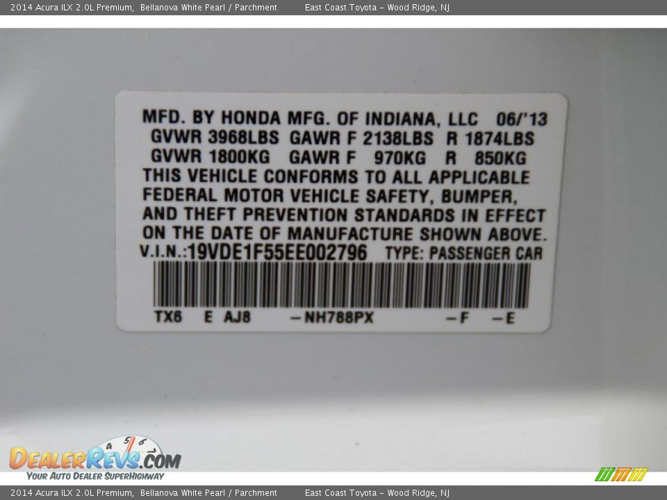 2014 Acura ILX 2.0L Premium Bellanova White Pearl / Parchment Photo #32