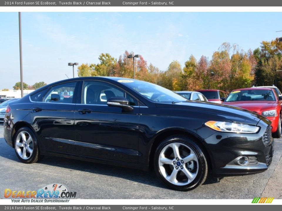 2014 Ford Fusion SE EcoBoost Tuxedo Black / Charcoal Black Photo #1