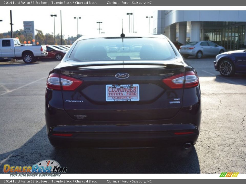 2014 Ford Fusion SE EcoBoost Tuxedo Black / Charcoal Black Photo #4