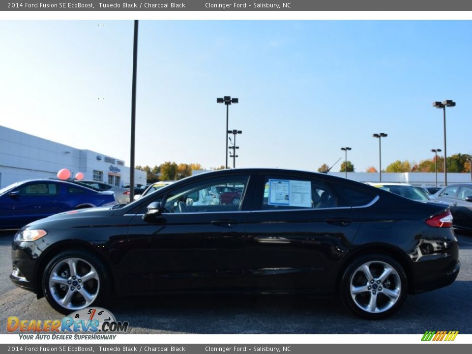 2014 Ford Fusion SE EcoBoost Tuxedo Black / Charcoal Black Photo #6