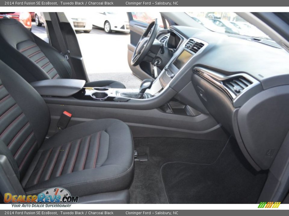 2014 Ford Fusion SE EcoBoost Tuxedo Black / Charcoal Black Photo #16