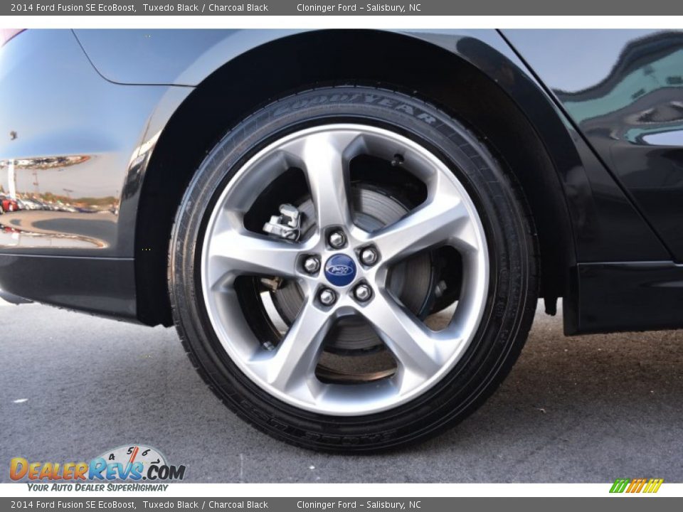 2014 Ford Fusion SE EcoBoost Tuxedo Black / Charcoal Black Photo #17