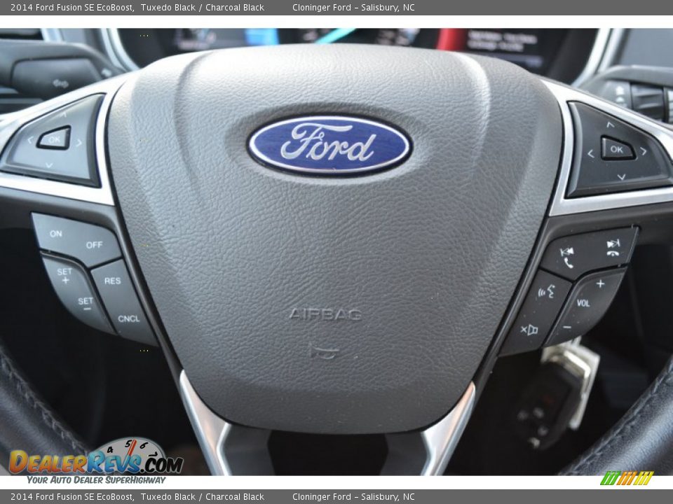 2014 Ford Fusion SE EcoBoost Tuxedo Black / Charcoal Black Photo #24