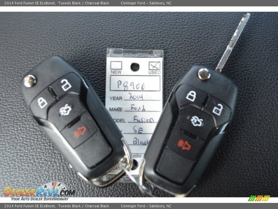 2014 Ford Fusion SE EcoBoost Tuxedo Black / Charcoal Black Photo #28