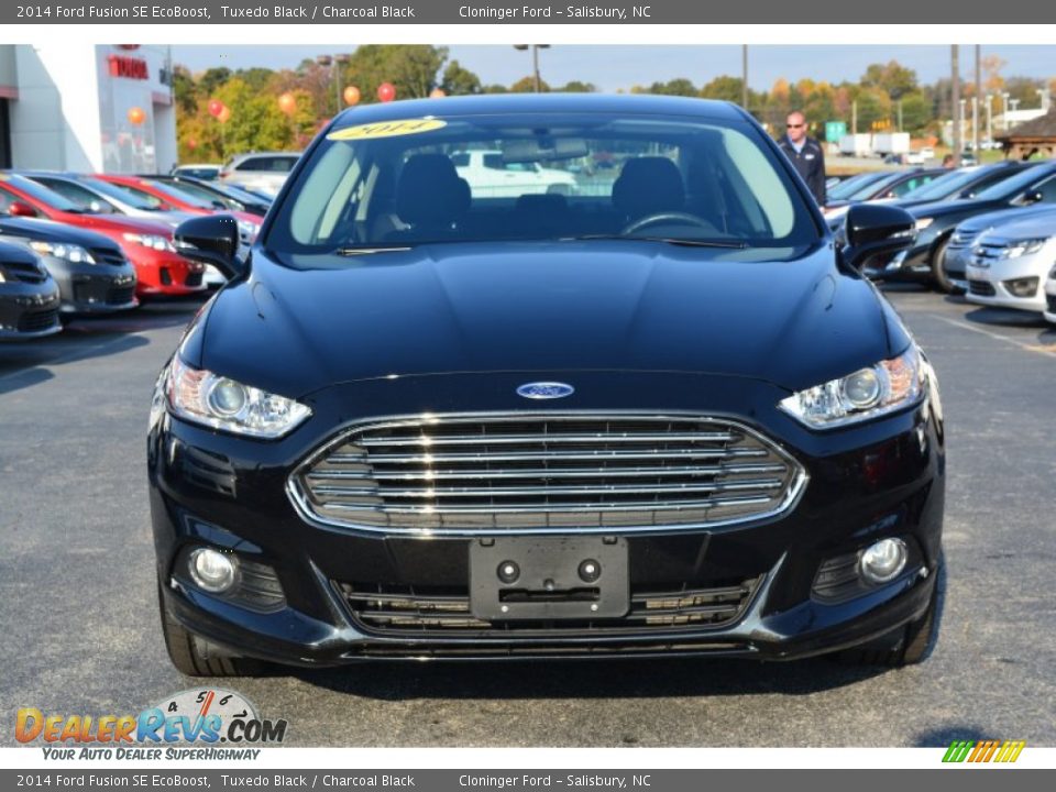 2014 Ford Fusion SE EcoBoost Tuxedo Black / Charcoal Black Photo #29