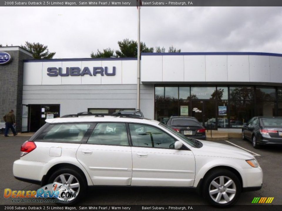 2008 Subaru Outback 2.5i Limited Wagon Satin White Pearl / Warm Ivory Photo #8