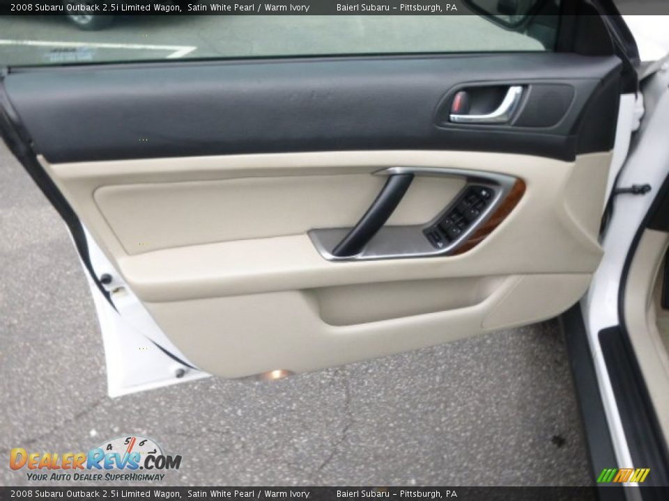 2008 Subaru Outback 2.5i Limited Wagon Satin White Pearl / Warm Ivory Photo #11