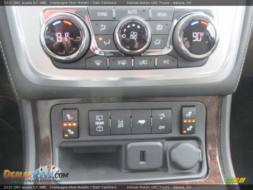 2015 GMC Acadia SLT AWD Champagne Silver Metallic / Dark Cashmere Photo #12