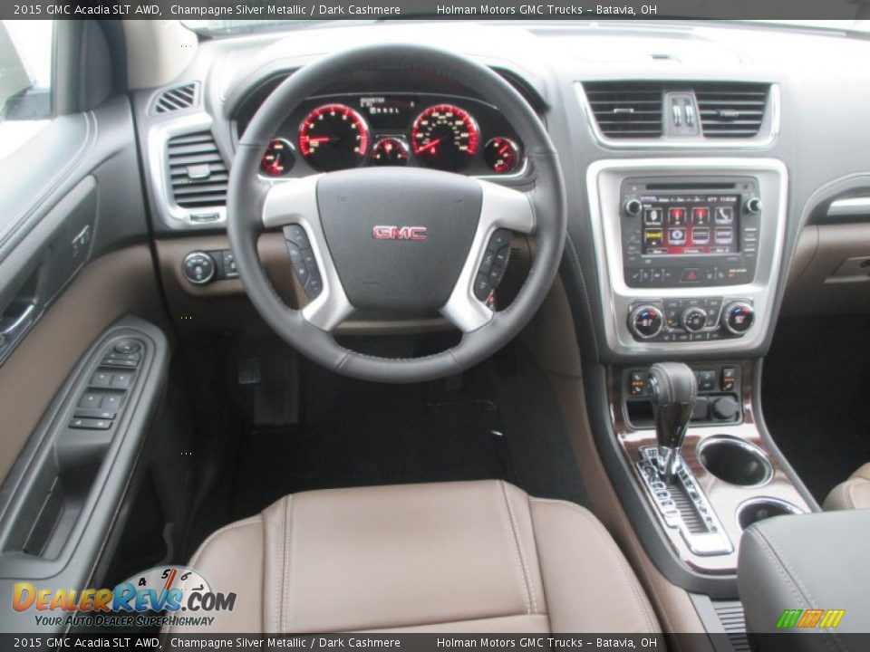 2015 GMC Acadia SLT AWD Champagne Silver Metallic / Dark Cashmere Photo #23
