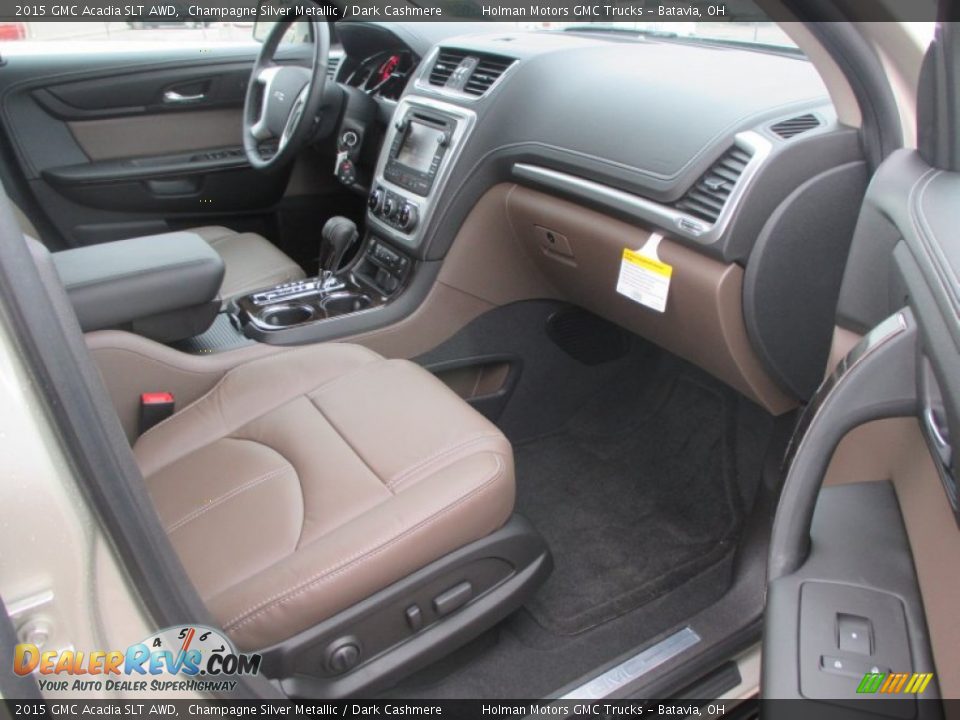 2015 GMC Acadia SLT AWD Champagne Silver Metallic / Dark Cashmere Photo #34