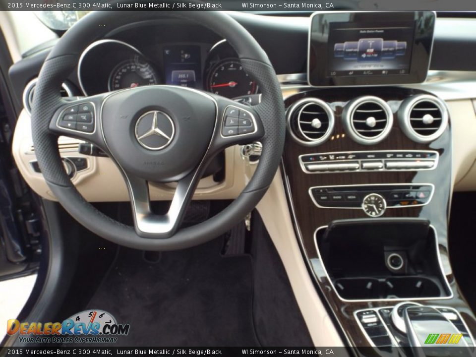 2015 Mercedes-Benz C 300 4Matic Lunar Blue Metallic / Silk Beige/Black Photo #9