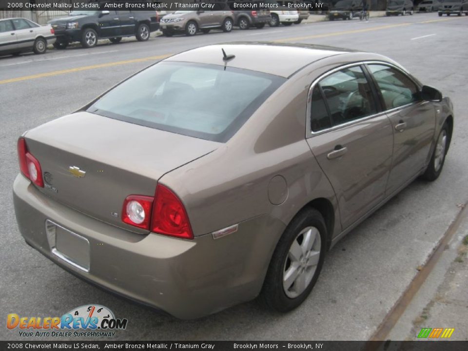 2008 Chevrolet Malibu LS Sedan Amber Bronze Metallic / Titanium Gray Photo #13