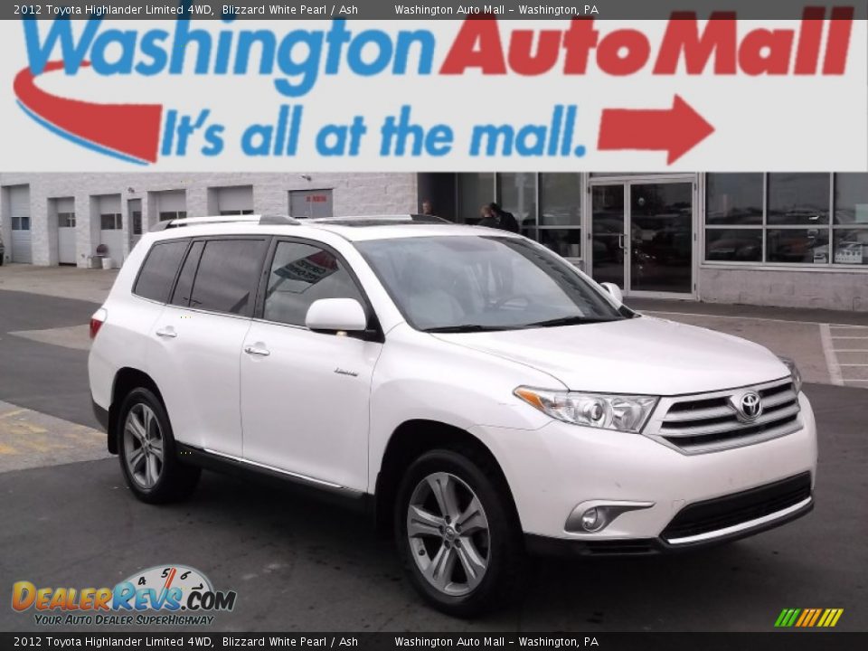 2012 Toyota Highlander Limited 4WD Blizzard White Pearl / Ash Photo #1
