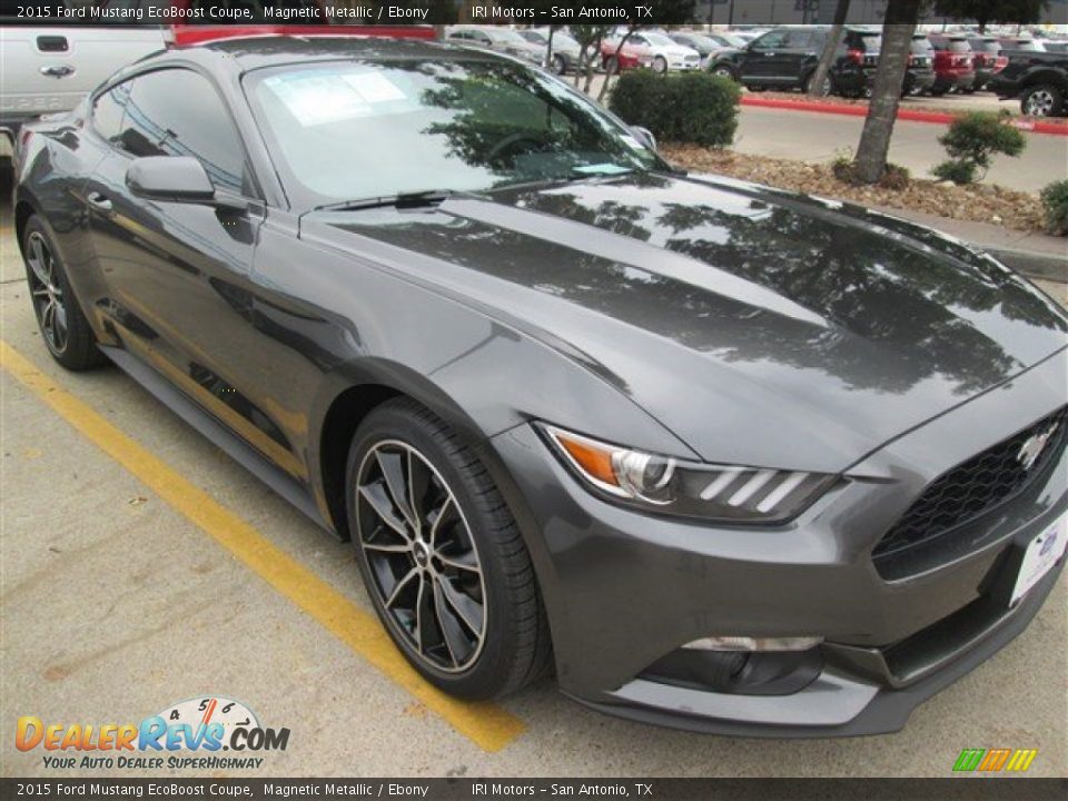 2015 Ford Mustang EcoBoost Coupe Magnetic Metallic / Ebony Photo #1